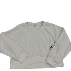 Beyond Yoga White Cropped Crewneck Sweatshirt